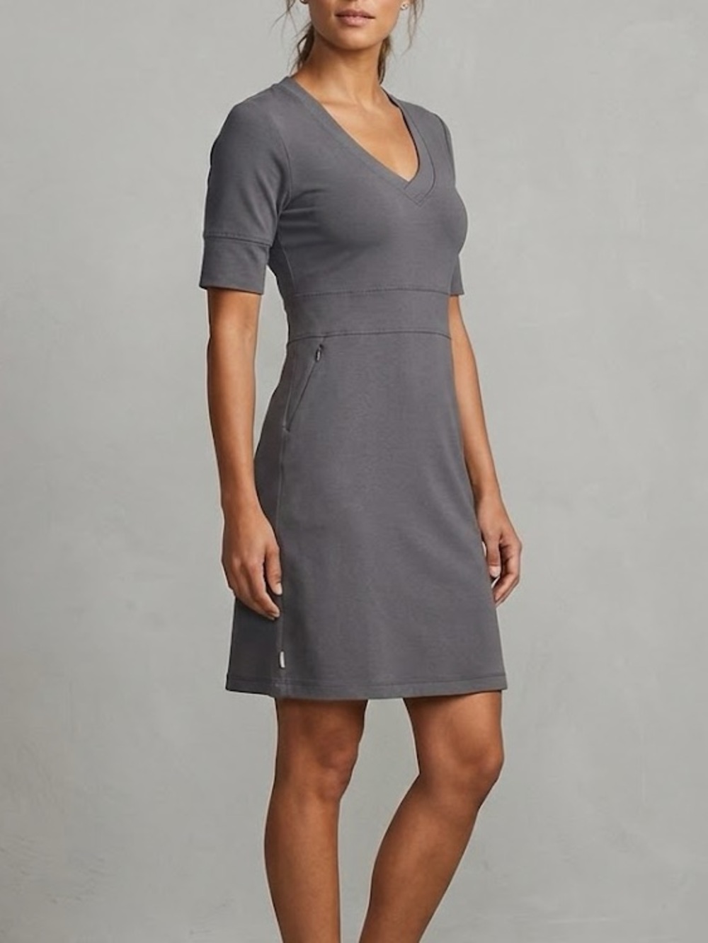 Lolë Grey Tunic Dress Short Sleeve